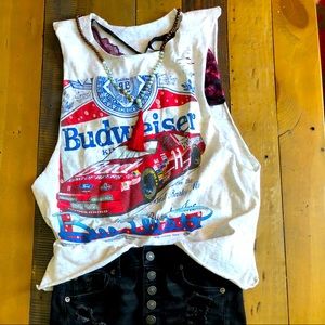 Vintage Distressed Budweiser NASCAR Shirt